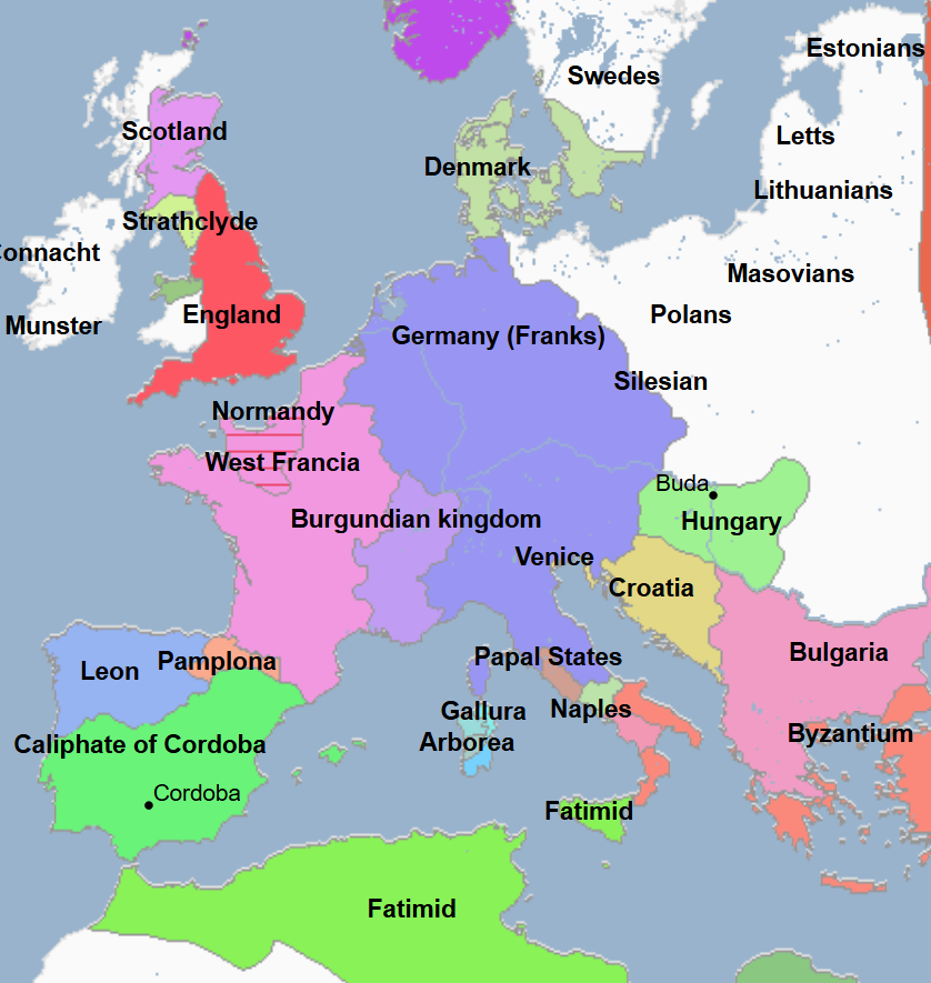 <ul><li><p>First King and Founder of Germany </p><ul><li><p>Crowed King of Germany at Aachen</p></li><li><p>He assumed the throne upon the breakup of the Frankish / Francia Empire due to anarchy, foreign invasion, and rivalries of royal pretenders</p></li><li><p>His rule also represented the reestablishment of a hereditary monarchy in Germany after a period of anarchy and political instability</p><ul><li><p>His rule thus led to Germany being ruled by a single ruler and a single dynasty which asserted itself</p></li></ul></li></ul></li><li><p>To consolidate his own rule, he and his followers defeated Eberhard of Franconia and other rebellious dukes in the Battle of Andernach</p><ul><li><p>The rebellion began when the dukes resented his ambitions to rule not just Saxony but all of Germany</p></li><li><p>His approach upset Bavarians, Franconians, and even Saxons</p></li><li><p>His own brother Henry even joined in the rebellion against him</p></li><li><p>He did this, however, to gather and unite the Saxons (Saxony), Franconians (Francia), and Bavarians (Bavaria) into one German Kingdom</p></li></ul></li><li><p>To consolidate his nobles, he and his forces defeated the Magyars once and for all in the Battle of Lechfeld</p><ul><li><p>He drove the Magyars out of Germany permanently, where they retreated to Hungary, finally abandoning the raids that caused Germany / East Francia so much damage</p></li></ul></li><li><p>To consolidate his kingdom and eventual empire, he made a shrewd assessment of the political situation in Europe in which he</p><ul><li><p>United the Saxons, Franks, and Bavarians into one German Kingdom after the Battle of Andernach</p></li><li><p>Subjugated and conquered the lands of the Eastern Slavs</p></li><li><p>Sought to legitimize his claim to the lands of Lotharingia / Middle Francia (which included Italy, Burgundy, and eastern Gaul at the time) by being crowned emperor in Rome by the Pope, like the previous rulers of the Kingdoms of Lotharingia and Francia</p></li></ul></li><li><p>He invaded and took control of Italy after Adelaide of Burgundy was kidnapped by Berengar (his predecessor Holy Roman Emperor)</p><ul><li><p>Adelaide appealed to him, who he rescued and then married</p></li><li><p>He then had the lands in Italy that he took control of from this annexed to his growing kingdom and the eventual territorial Holy Roman Empire</p></li></ul></li><li><p>He invaded and took control of Italy a second time after Pope John XII appealed to him for help against troublemakers in Rome</p></li></ul><p></p>
