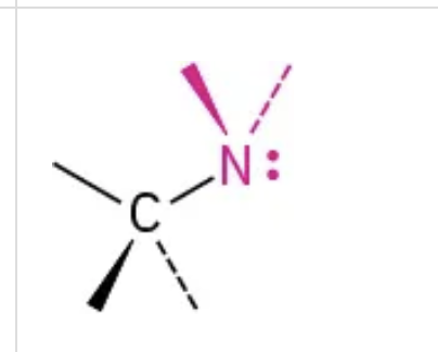 <p>Nitrogen with three bonds and a lone pair</p>