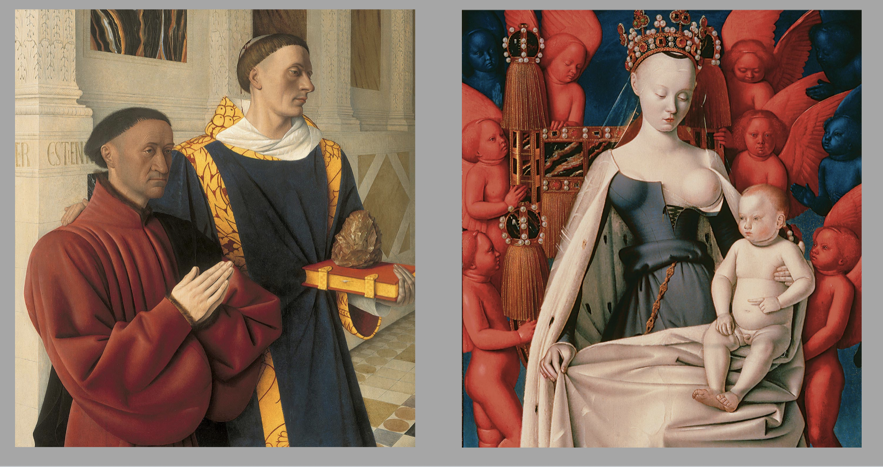 Étienne Chevalier and St. Stephen, Virgin and Child (The Melun Diptych) CREATOR