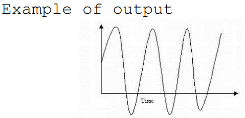<p>Examples of analogue output:</p><ol><li><p>Sound (bell ringing)</p></li><li><p>Siren (blinking lights of siren)</p></li></ol>