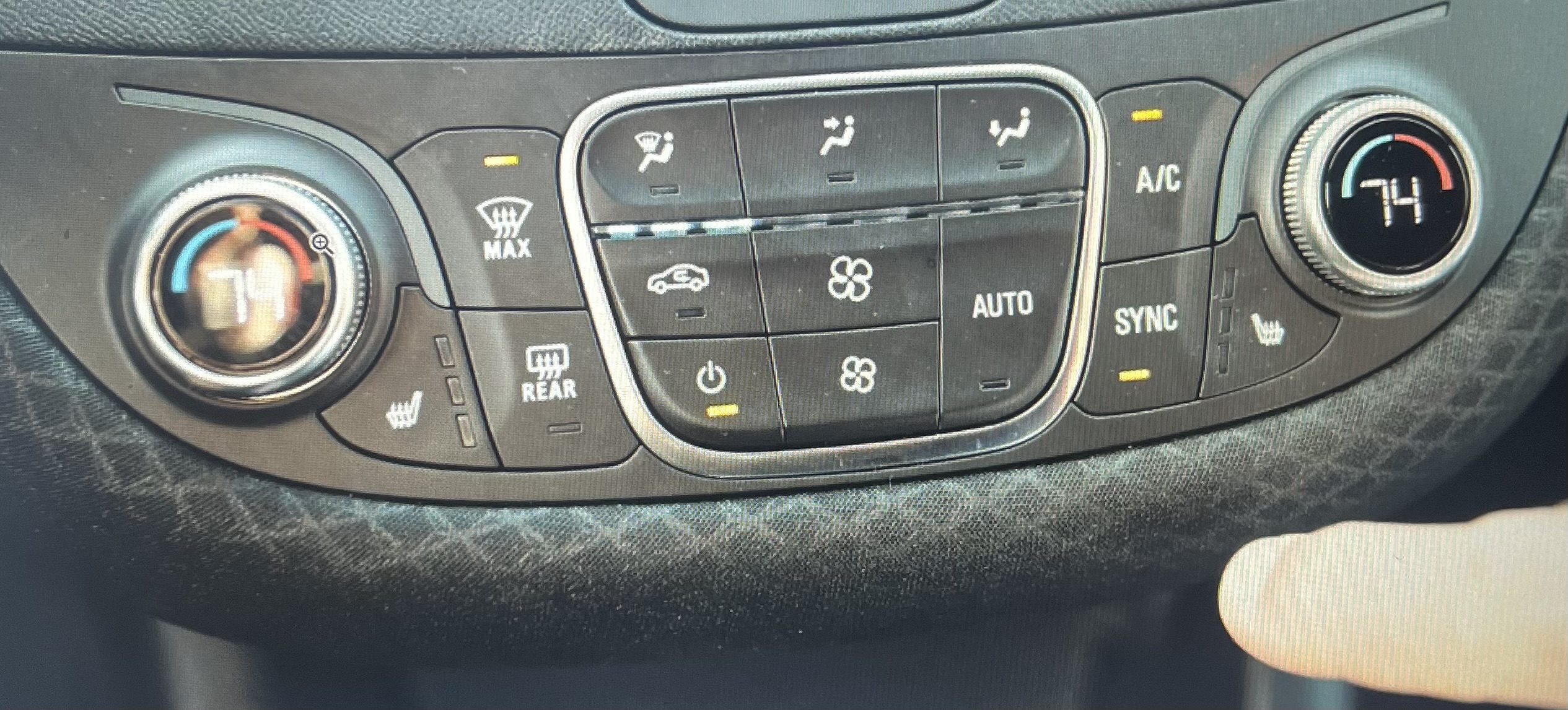 <p>In a cluster on the instrument panel</p>