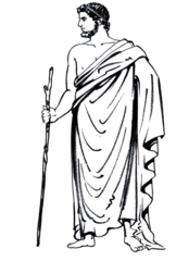 long, unisex, rectangular cloak. could cover head and be slept in