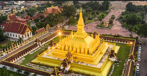<p>Identify this South East Asian landmark/ space/ design element</p><p>a. The Golden Palace<br>b. Kamthieng House<br>c. Istana Nural Iman<br>d. Pha That Luang</p>