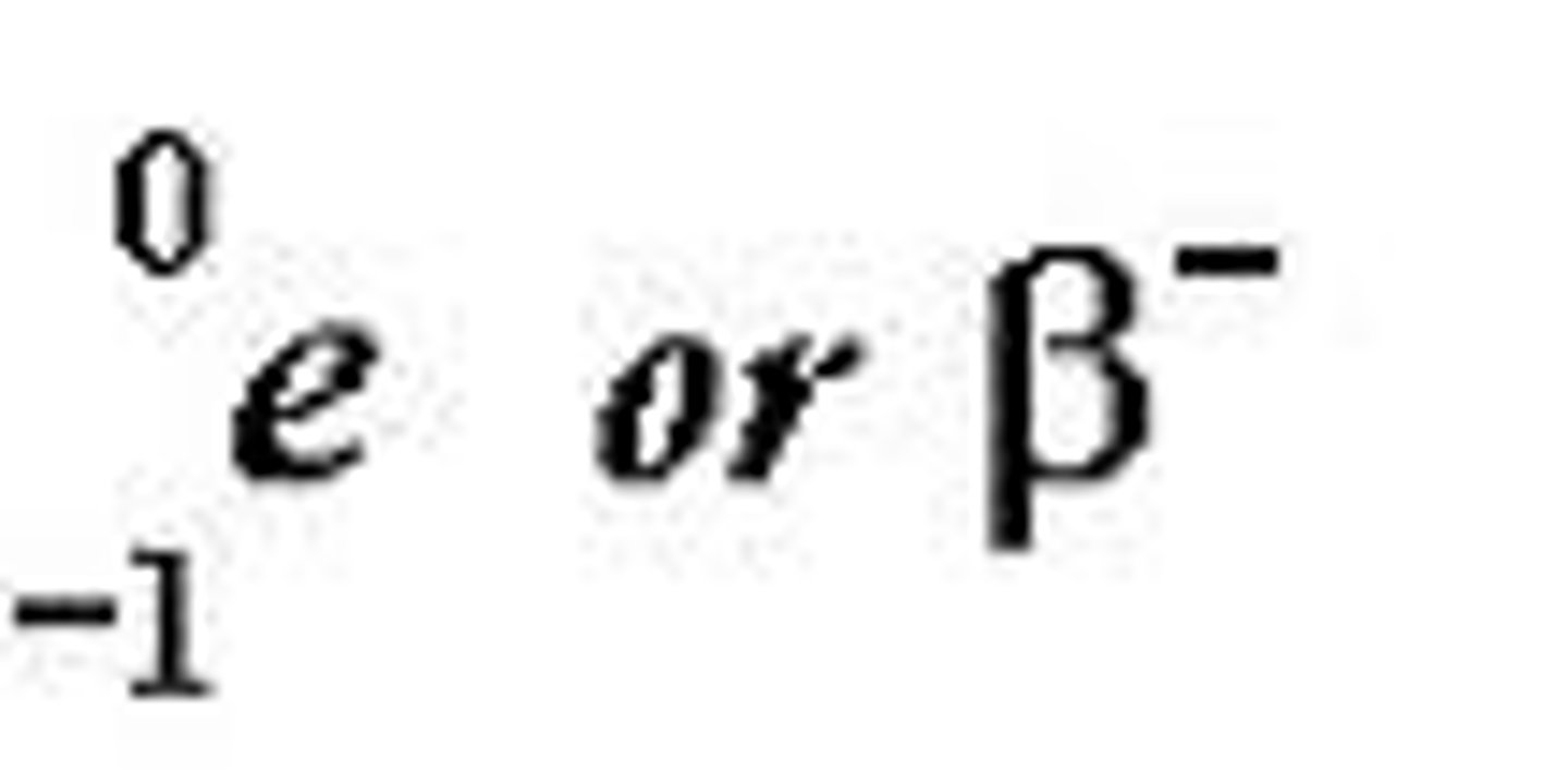 <p>a high-speed electron with a 1- charge that is emitted during radioactive decay</p>