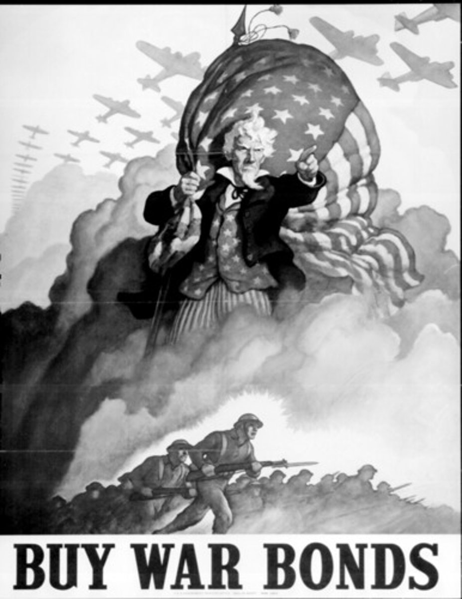 <p>People invested money with the government in order to help pay for the war effort. The gov't had to pay back the money, plus interest, after the war.</p>