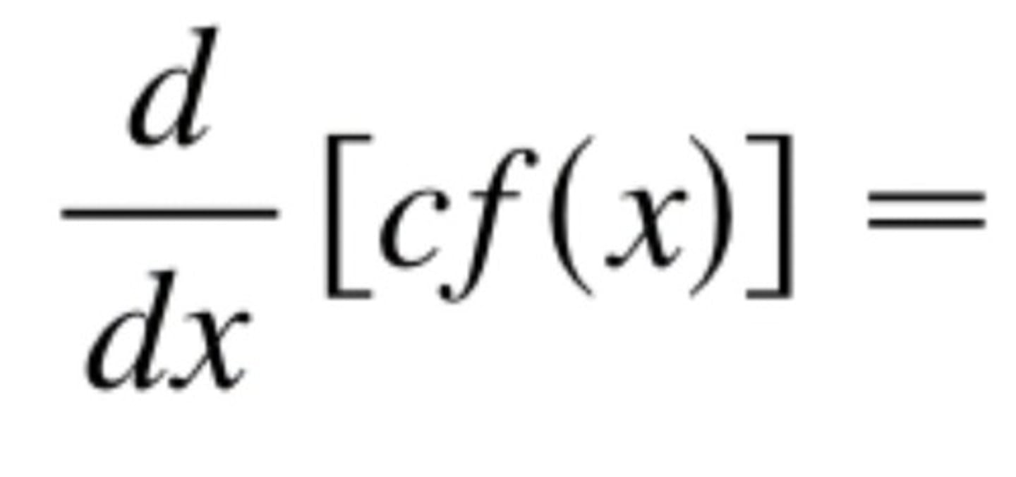 <p>derivative of a constant times a function</p>