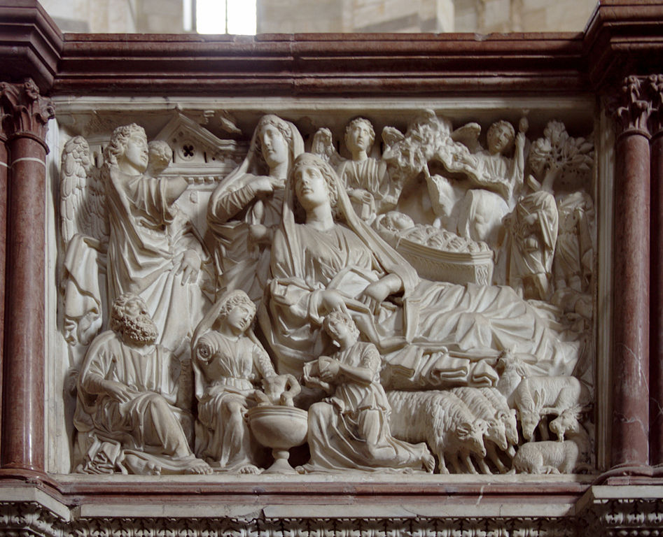 <p>Relief Marble Sculpture, Pisa Pulpit, by father</p>