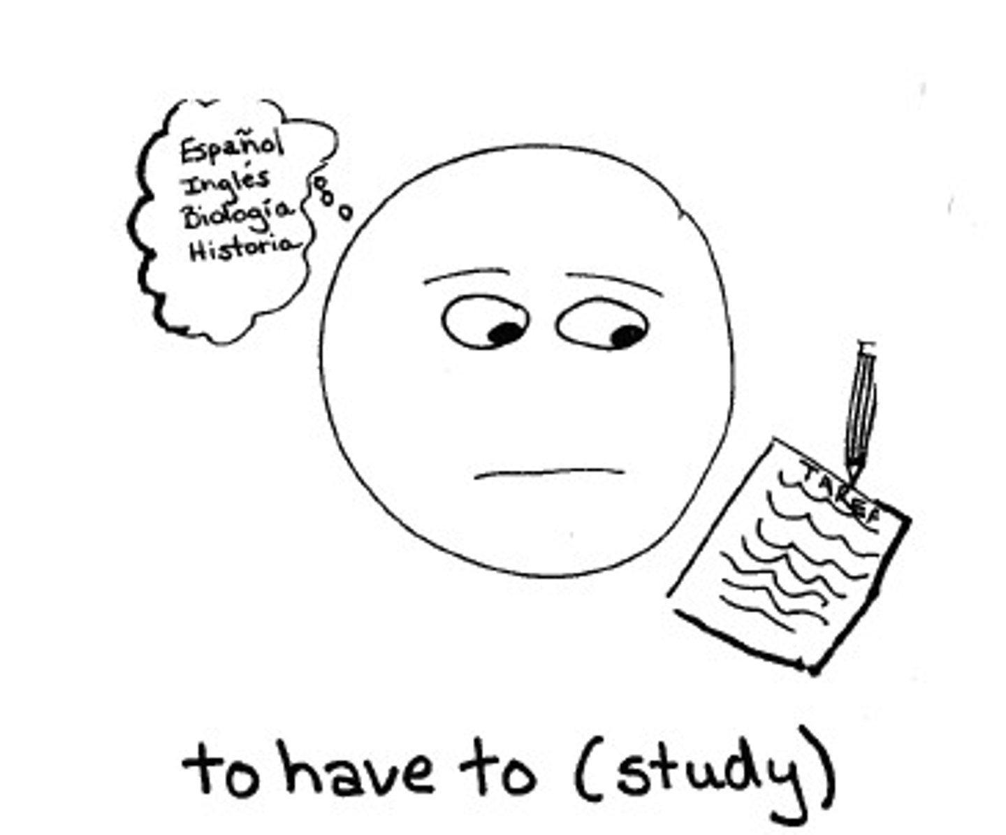 <p>to have to</p>