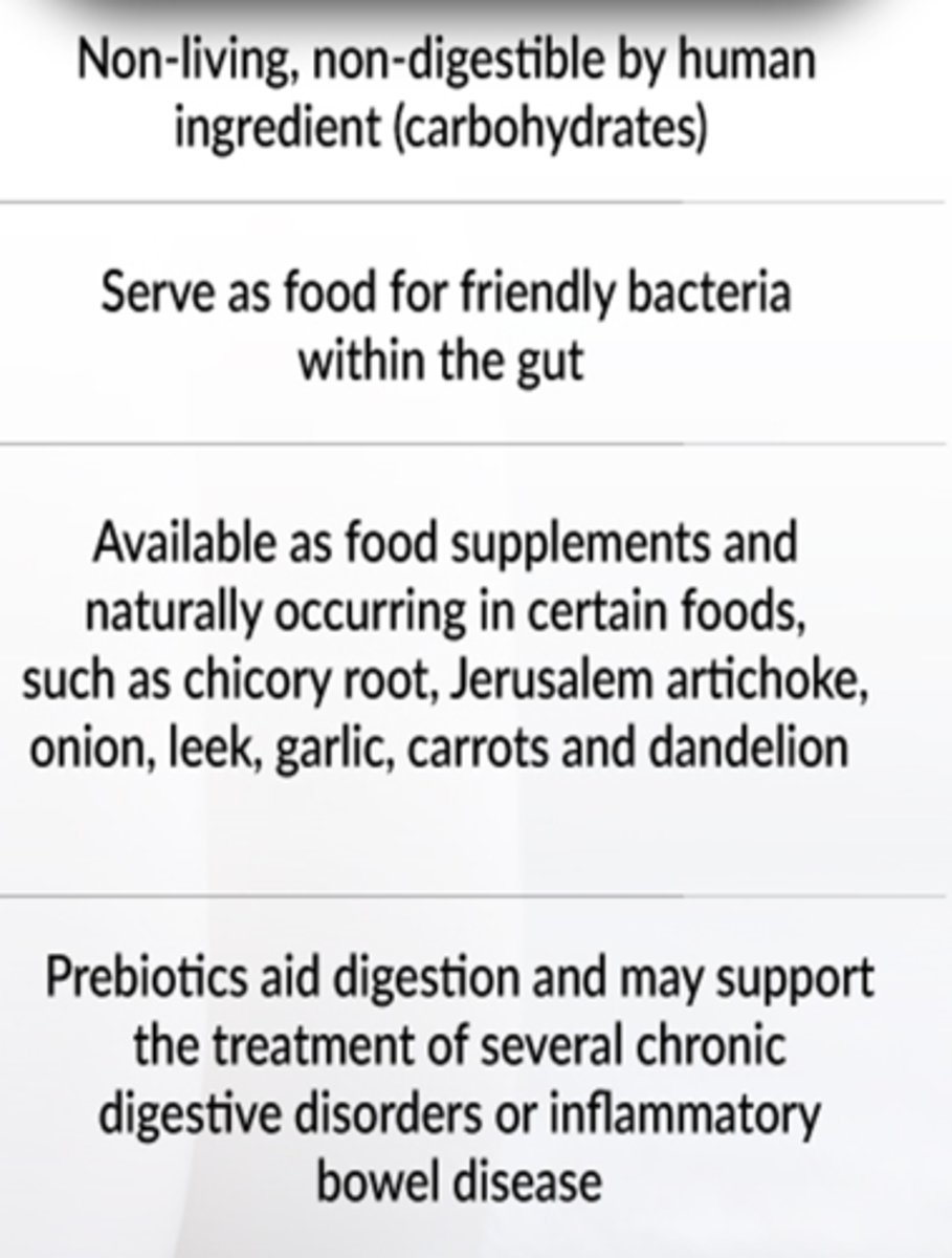 <p>prebiotics</p>