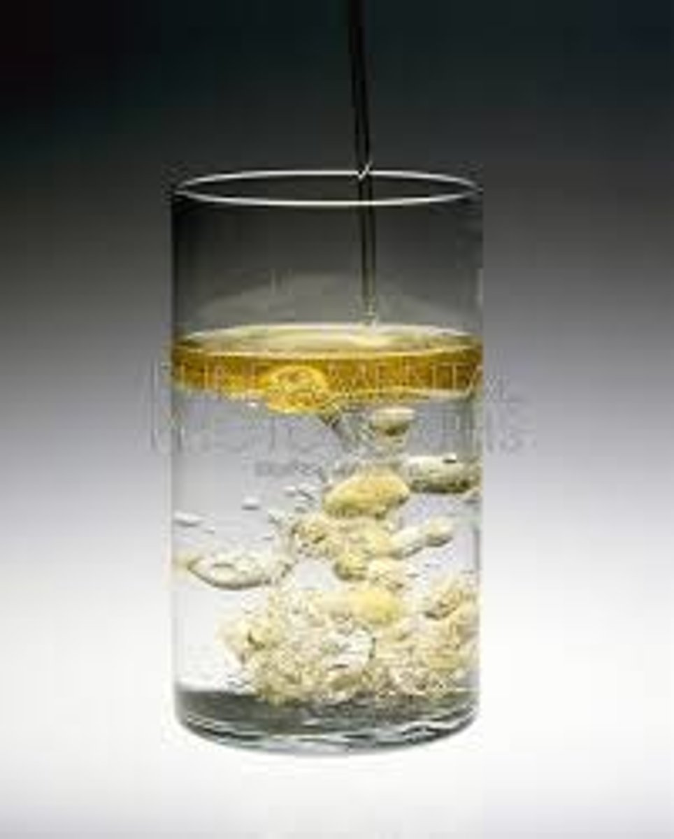 <p>means a substance will not dissolve in water.</p>