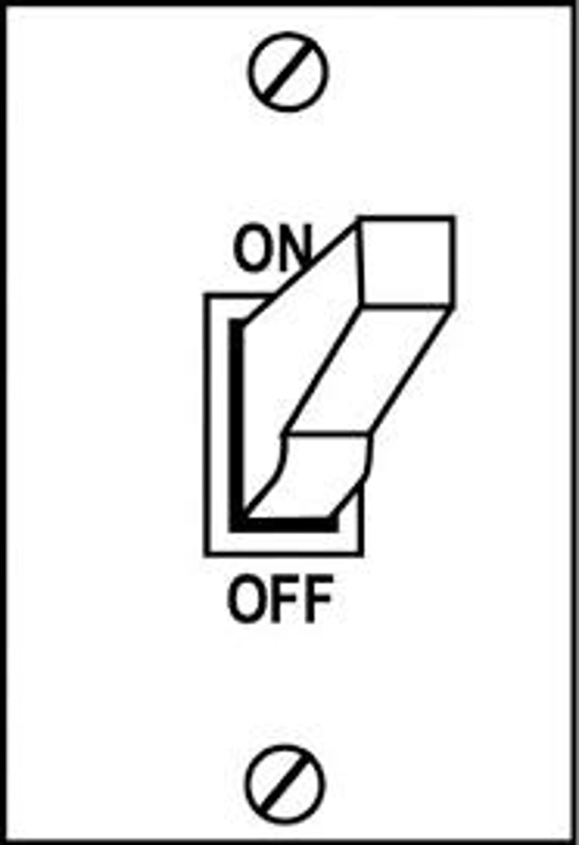 <p>Es lo que haces cuando ___________ la luz.</p>