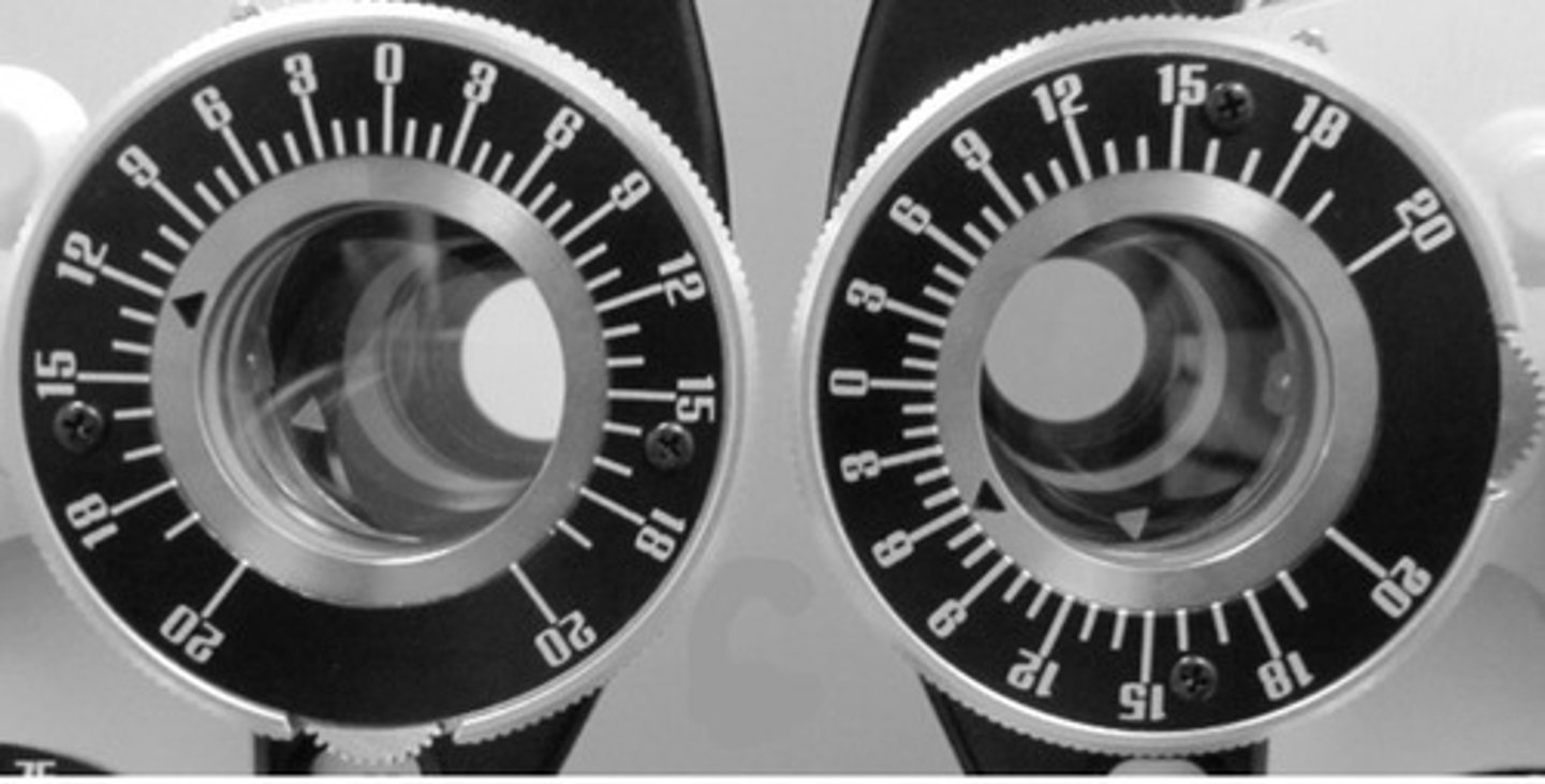 <p>You are measuring a horizontal phoria. Which eye should the patient fixate with?</p>