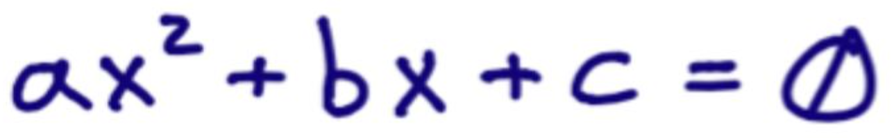 <p>ax<sup>2</sup> - bx - c = 0</p>