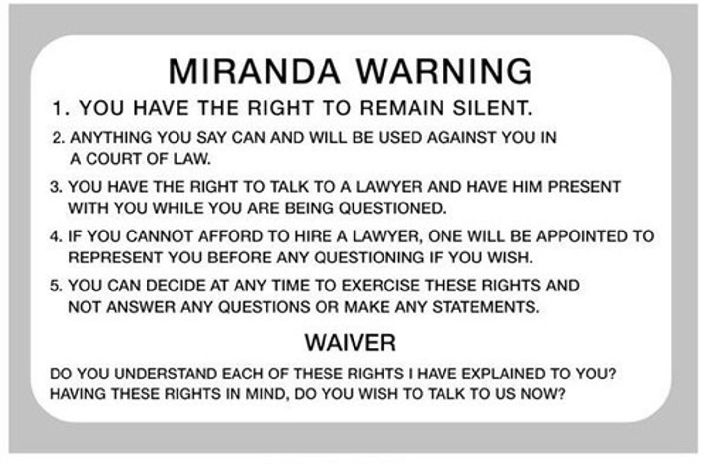<p>Mapp v. Ohio (1961); Gideon v. Wainwright (1963); Miranda v. Arizona (1966)</p>