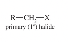 <p>An alkyl halide whose carbon–halogen bearing carbon is attached to only one other carbon atom.</p>