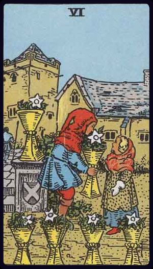 <p>SIX OF CUPS</p>