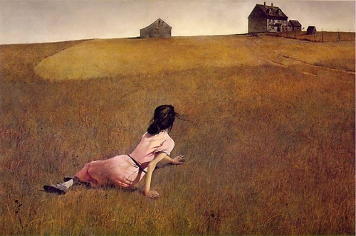 <p>Christina&apos;s World (1948)</p><p>Set in the stark landscape of coastal Maine, Christina&apos;s World depicts a young woman seen from behind, wearing a pink dress and lying in a grassy field. ... ________ neighbor Anna Christina Olson inspired the composition, which is one of four paintings by ______ in which she appears.</p>