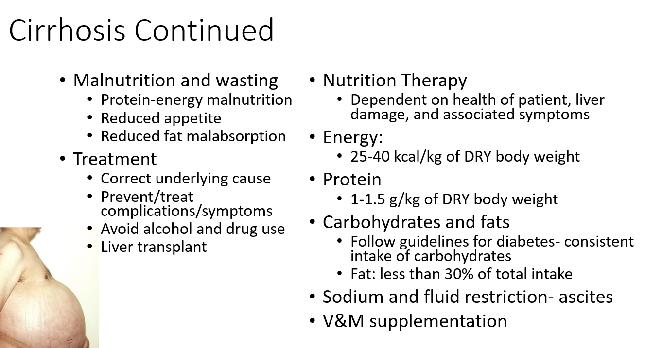 <ul><li><p class=""><strong>Poor appetite</strong></p></li><li><p class=""><strong>Fat malabsorption</strong></p></li><li><p class=""><strong>Protein-energy malnutrition</strong> (loss of muscle and fat)</p></li></ul><p></p>