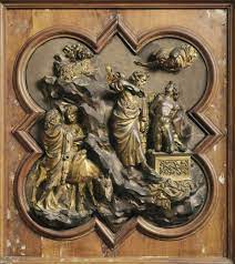 <p>Lorenzo Ghiberti<br>The Sacrifice of Isaac<br>1401-1403<br>Gilded bronze</p>