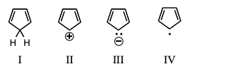 <p>Which of the following would you expect to be aromatic?</p>