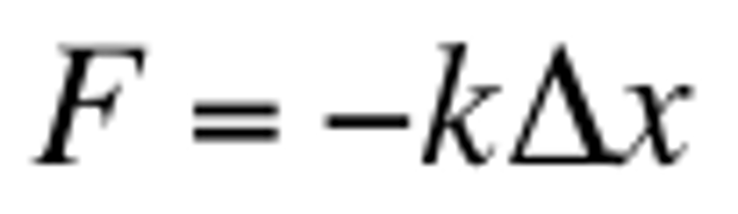 <p>tells us how stiff or tough a spring is; the larger the k value for a spring, the more difficult it is to stretch that spring</p><p>Measured in: N/m</p>