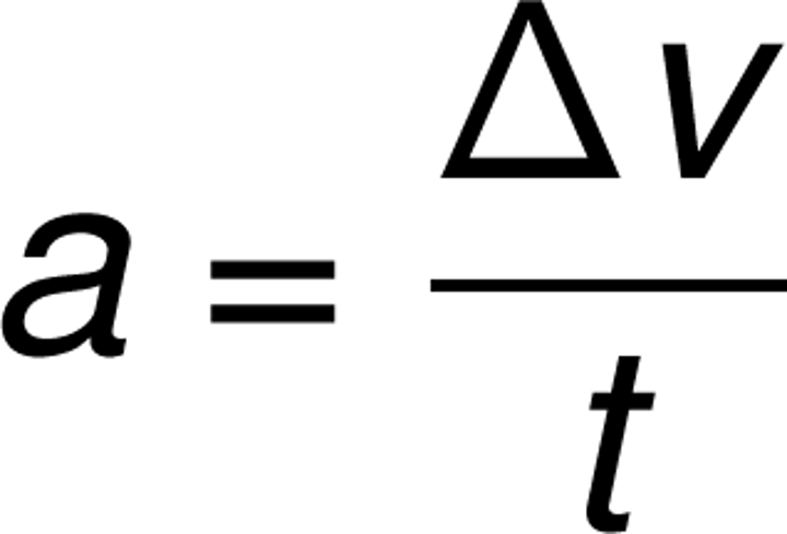 <p>Change in Velocity / Time Taken</p>