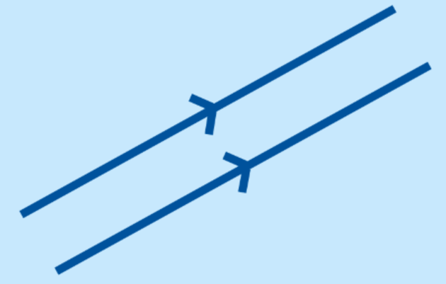 <p>Two or more lines in the same plane that are at equal distance from each other and never meet</p>