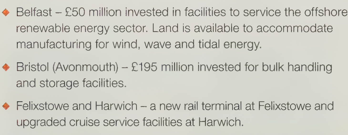 <ul><li><p>Liverpool2</p></li><li><p>London Gateway</p></li></ul><p></p>