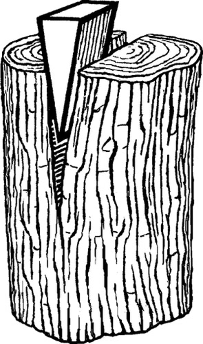 <p>A device that is thick at one end and tapers to a thin edge at the other end.</p>