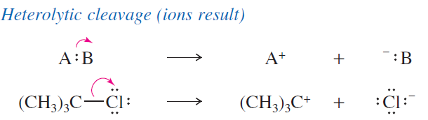 <p>explain what a heterolytic cleavage is </p>