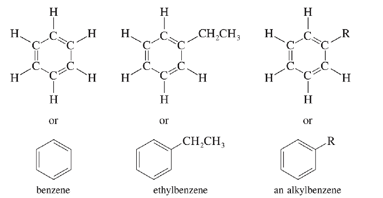 <p>Contains a benzene ring</p>