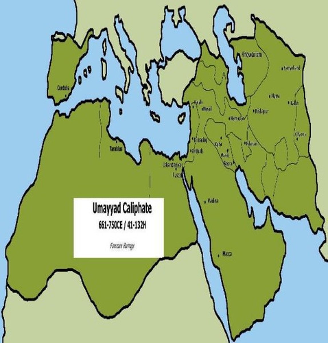 <p>Caliphate from 680 to 750, expanded Islamic territory.</p>