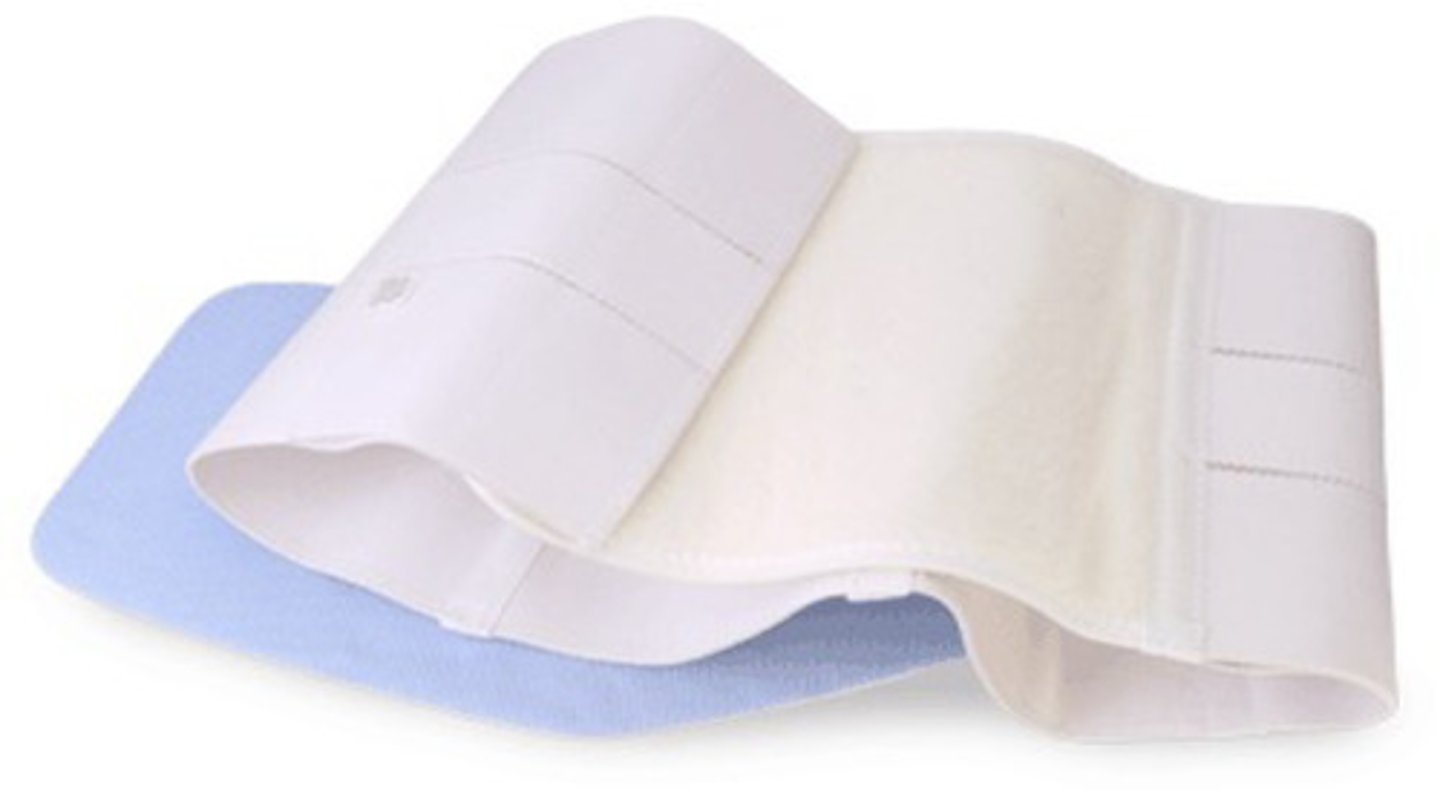 <p>elastic circumferential wrap</p><p>canvas or fabric based</p><p>apply by fastening velcro straps anteriorly</p><p>intended for lumbar use only</p>
