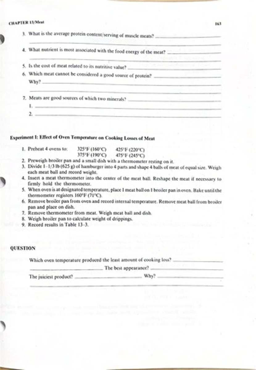 <p>To determine the effect of oven temperature on cooking losses of meat</p>