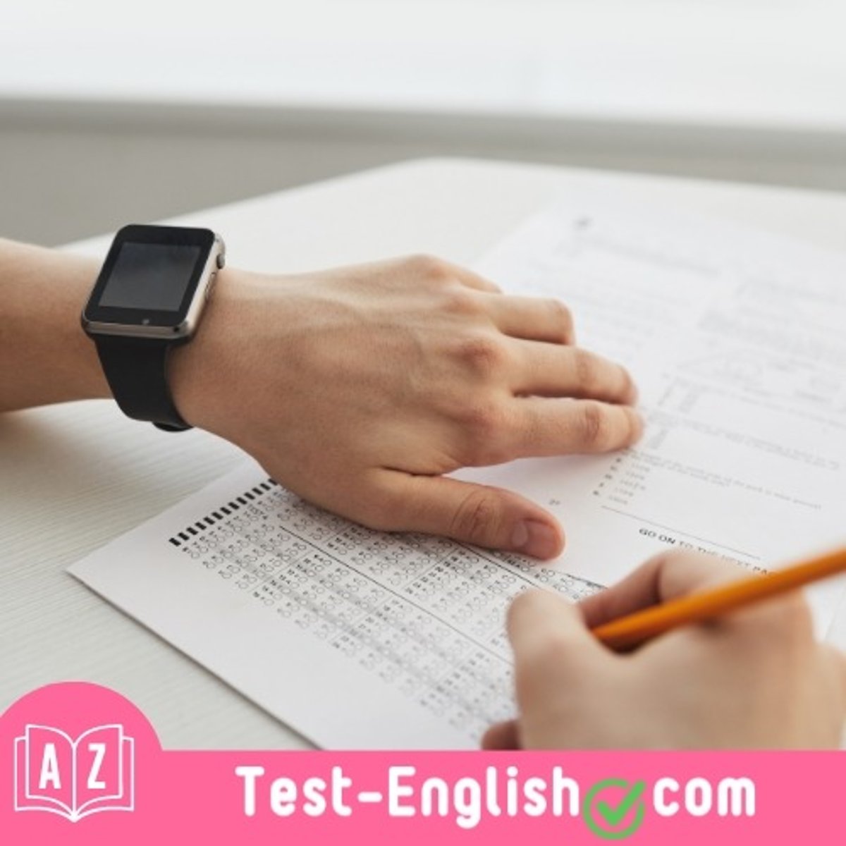 <p>He is _____ (or 'doing' / 'sitting') an exam at the moment.</p>