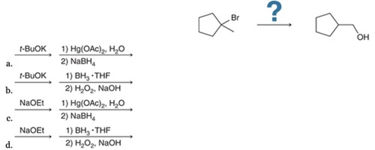 <p>Which reaction sequence best accomplishes the given transformation?</p>