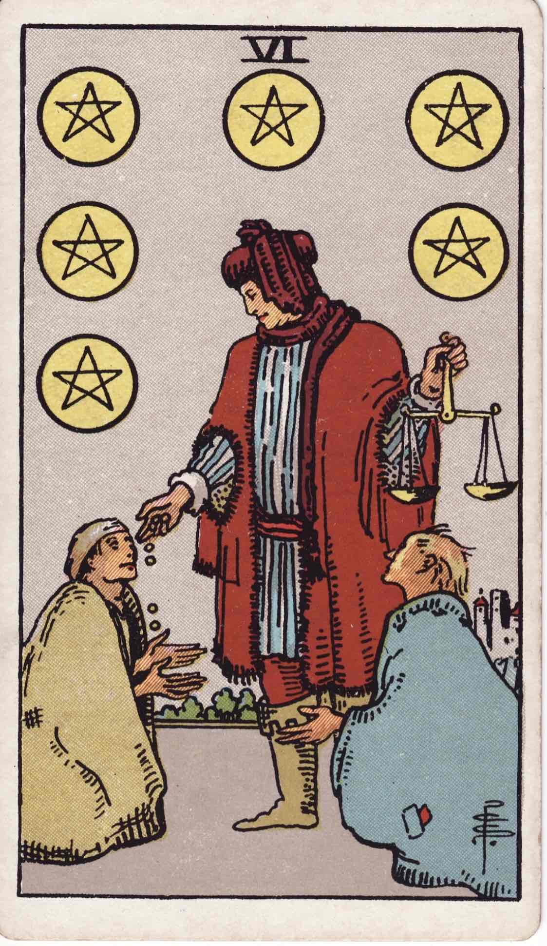 <p>Six of Pentacles</p>
