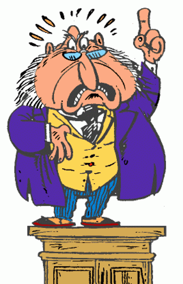 <p>boastful, pompous</p>