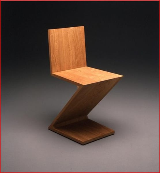 <p>De Stijl furniture; by Gerrit Rietveld</p>