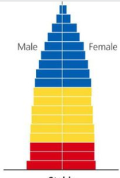 <p>Population growth of a house-shaped age structure diagram?</p>