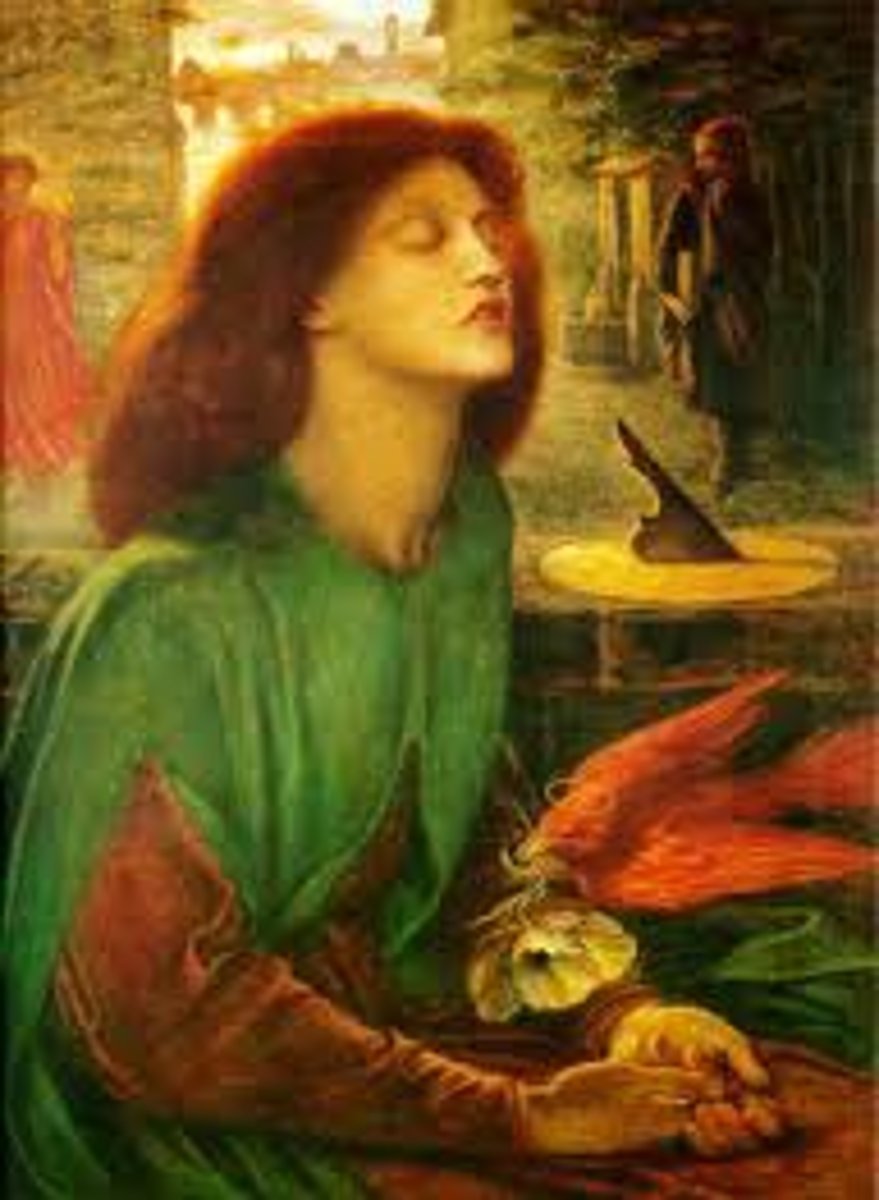 <p>1948 - 1954</p><p>Rossetti's(painter) ideal woman, very tall, long hair, full pouty lips, strong jawline, inspired by Shakespeare and poems, religious paintings, but with brighter colors</p>