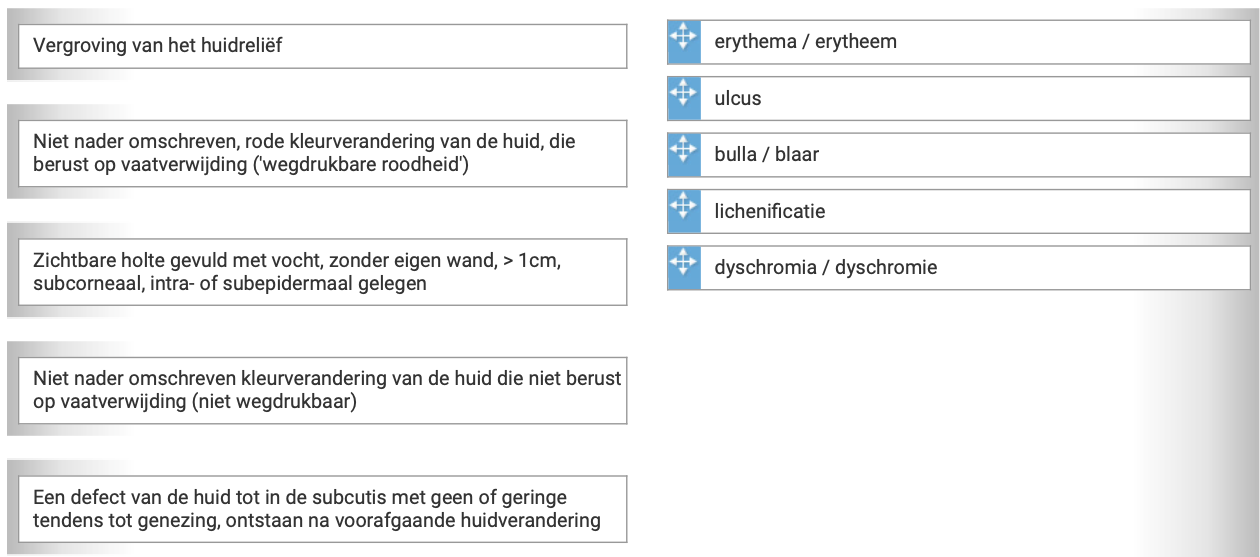 Koppel de naam aan de beschrijving van de efflorescentie