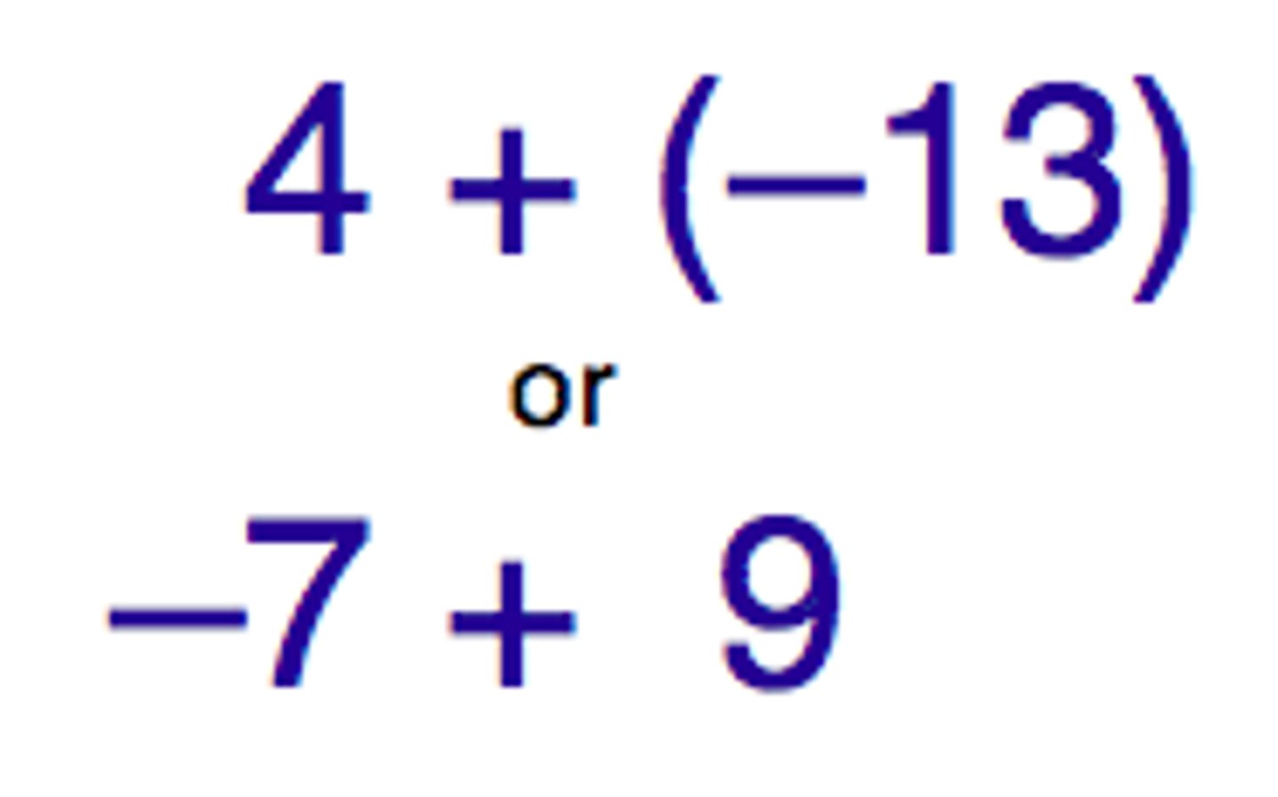 <p>Addition Rule -&gt; DIFFERENT SIGNS</p>