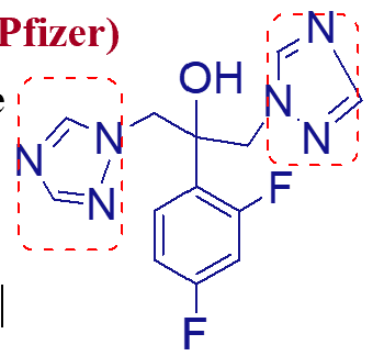 <p>what is important about this molecule (fluconazole);</p>