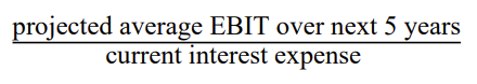 <p>use forward looking EBIT</p>