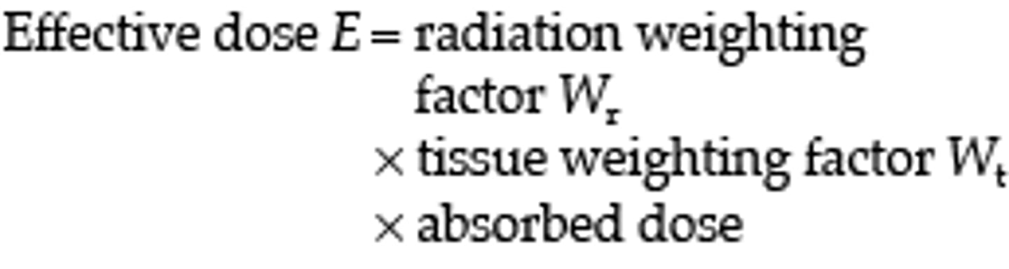 <p>Measure of <strong>risk (i.e. chance or probability)</strong> of damage, such as cancer, to the whole body (<em>S.I. unit is Sievert - </em><strong><em>Sv</em></strong>)</p>