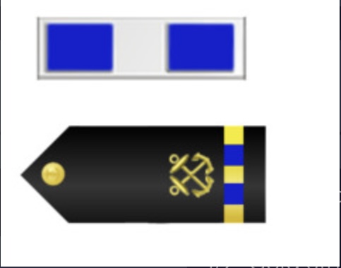 <p>Silver bar, 2 blue breaks, 1/2" Gold Stripe, 2 Blue Breaks</p>