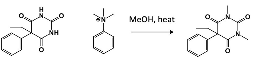 <p><span>•&nbsp;&nbsp;&nbsp;&nbsp;&nbsp;&nbsp; </span>Highly polar, may need derivatisation, e.g. methylation of NH groups:</p>