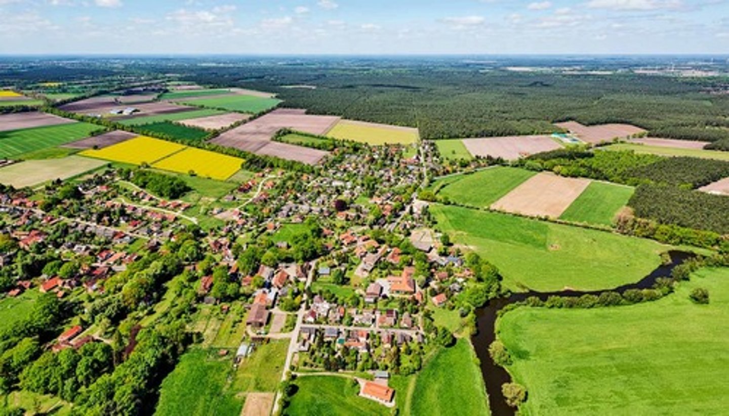 <p>a landscape where different types of land use, like agriculture, forestry, urban development, and natural areas, are intermixed in a patchwork pattern, creating a diverse mix of land cover within a single region</p>