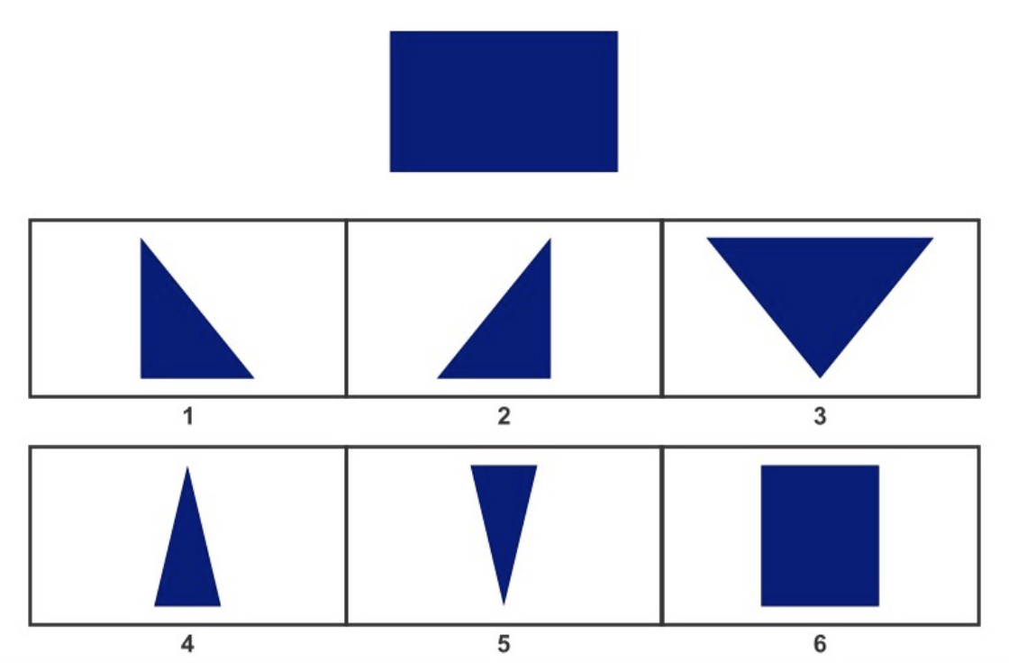 <p><span>Which shapes on the bottom panel do you need in order to form the large shape on the top?</span></p>